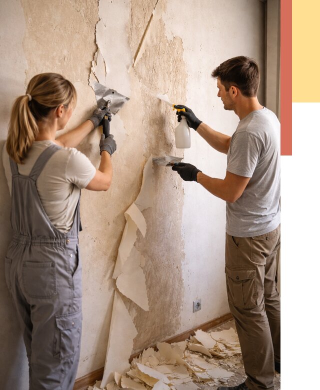 Снятие старых обоев в Красногорске от 5335 руб. под ключ недорого | ОТДЕЛОЧНИК-Крр