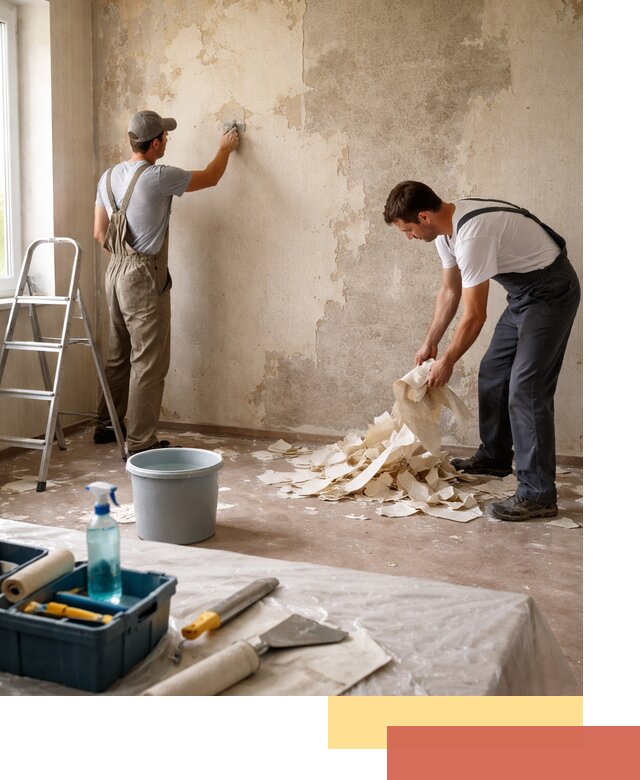 Снятие старых обоев в Красногорске быстро и качественно