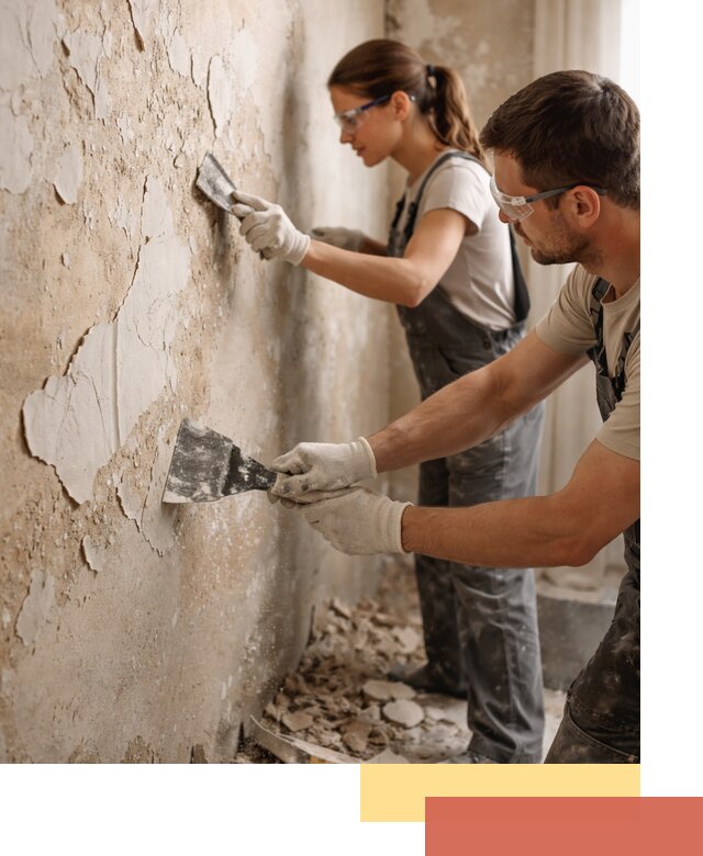 Снятие старой шпаклевки и подготовка поверхностей в Красногорске