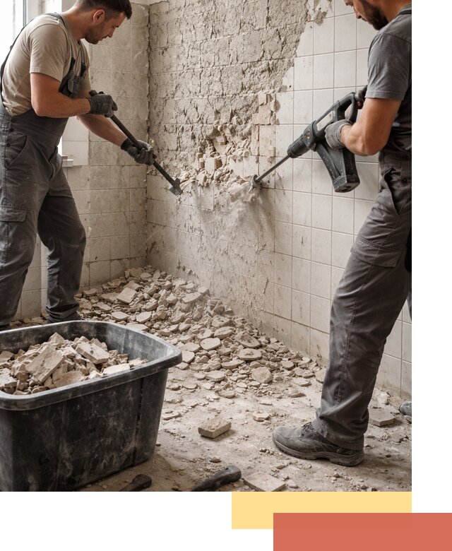 Демонтаж плитки со стен в Красногорске быстро и аккуратно