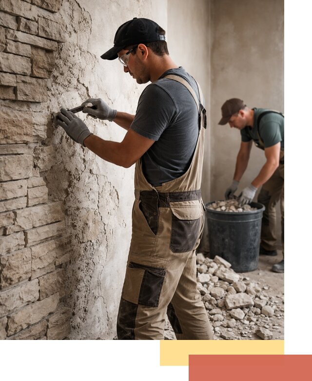 Демонтаж декоративного камня в Красногорске профессионально и безопасно