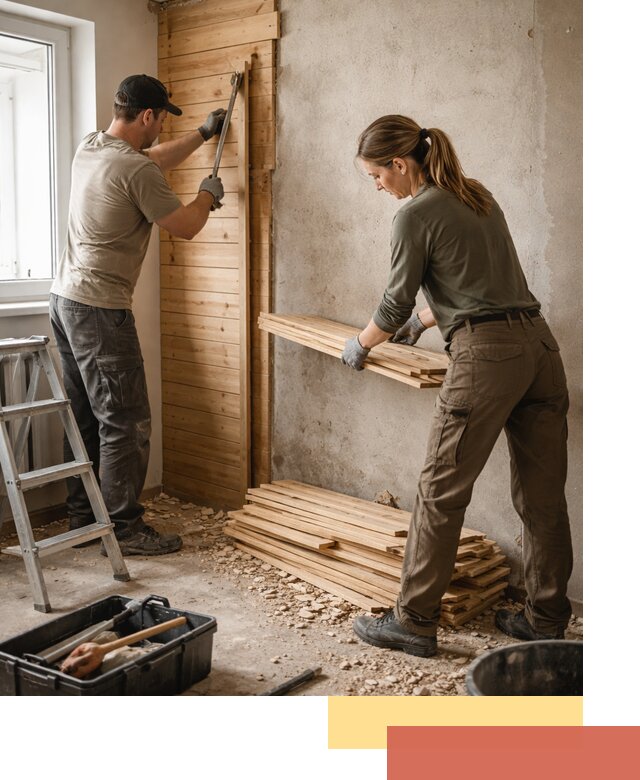 Демонтаж вагонки со стен в Красногорске — профессиональный демонтаж