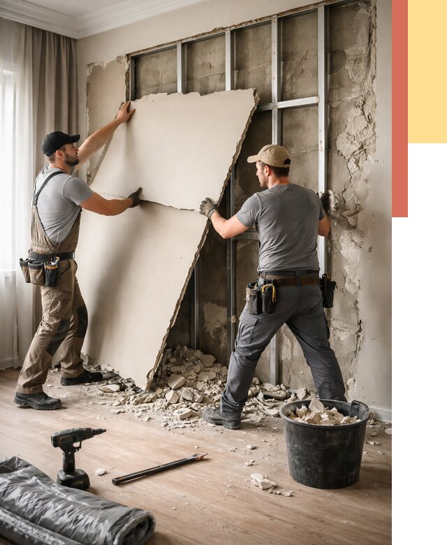 Демонтаж гипсокартона со стен в Красногорске от 356 руб. — услуги демонтажа | ОТДЕЛОЧНИК-Крр