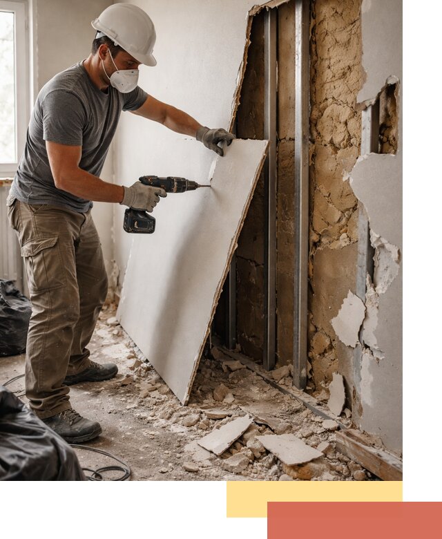 Демонтаж гипсокартона со стен в Красногорске качественно и быстро