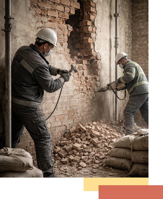 Демонтаж кирпичных стен в Красногорске быстро и безопасно