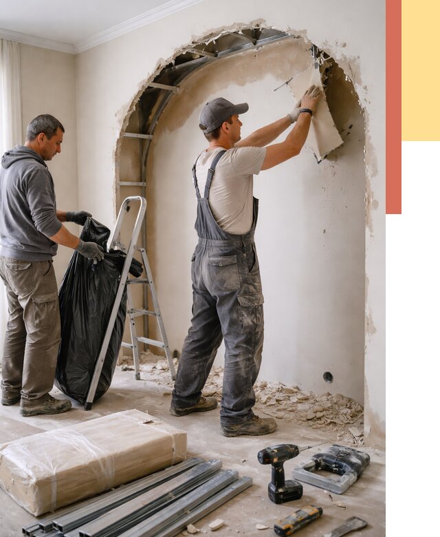 Демонтаж арки из гипсокартона в Красногорске от 3556 руб. — услуги под ключ | ОТДЕЛОЧНИК-Крр