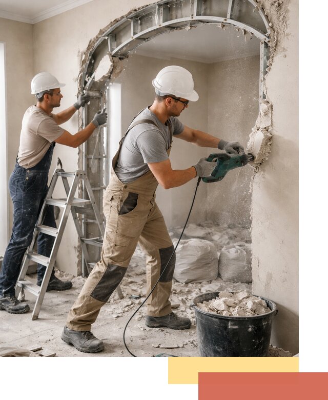 Демонтаж гипсокартонной арки в Красногорске быстро и аккуратно