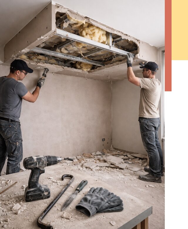 Демонтаж короба из гипсокартона в Красногорске от 1544 руб. — быстро и недорого | ОТДЕЛОЧНИК-Крр