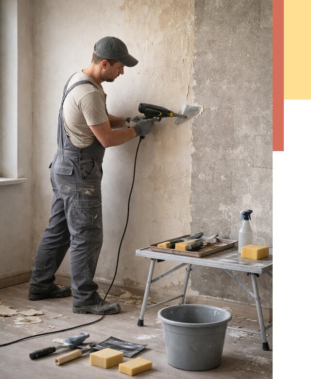 Очистка стен от клея в Красногорске от 1880 руб. — снятие и удаление клея со стен | ОТДЕЛОЧНИК-Крр