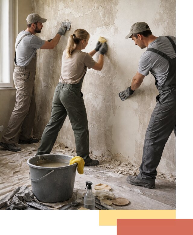 Очистка стен от клея и грунтовки в Красногорске качественно и быстро