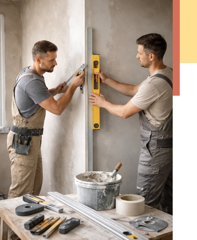 Выведение углов стен в Красногорске от 1880 руб. быстро и недорого | ОТДЕЛОЧНИК-Крр