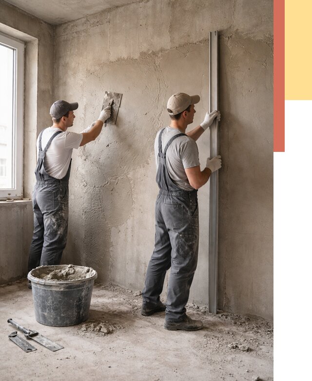 Штукатурка бетонных стен в Красногорске от 4572 руб/м² — качественно и быстро | ОТДЕЛОЧНИК-Крр