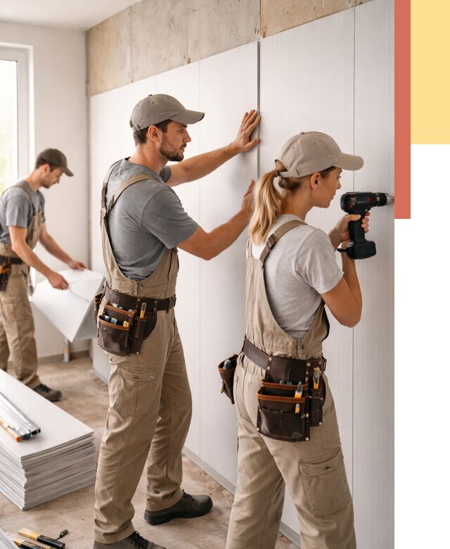 Монтаж ПВХ панелей на стены в Красногорске от 457 руб/м2 — быстро и недорого | ОТДЕЛОЧНИК-Крр