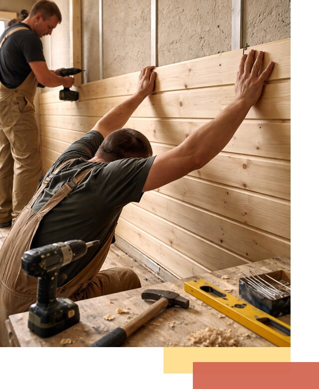 Монтаж деревянной вагонки на стены в Красногорске быстро и качественно