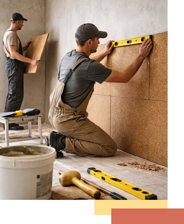 Монтаж пробковых панелей на стены в Красногорске быстро и качественно