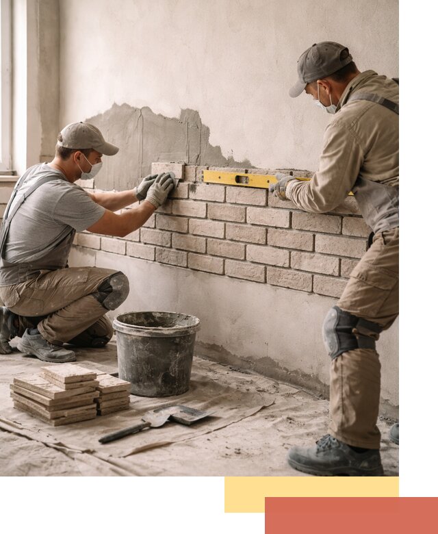 Монтаж декоративного кирпича профессионально в Красногорске