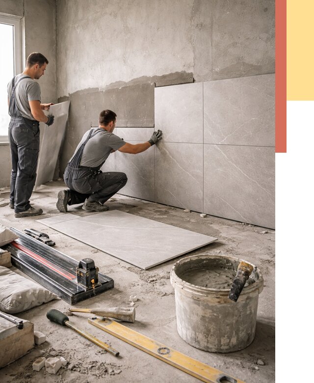 Облицовка стен керамогранитом в Красногорске от 4268 руб./м² — услуги под ключ | ОТДЕЛОЧНИК-Крр