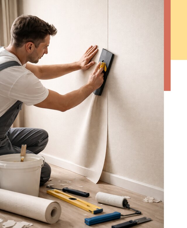 Поклейка виниловых обоев в Красногорске от 4572 руб. | Быстро и недорого — ОТДЕЛОЧНИК-Крр