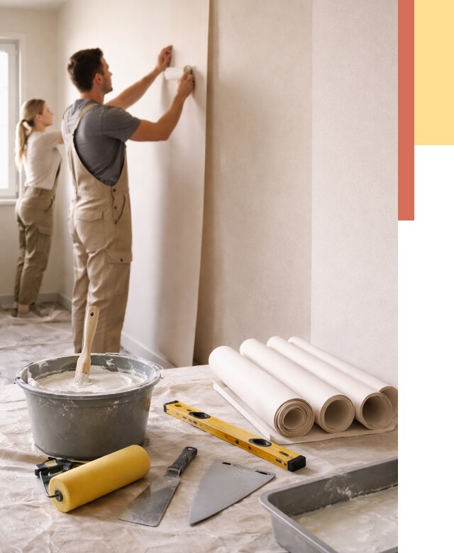 Поклейка бумажных обоев в Красногорске от 5589 руб./м2 — быстро и недорого | ОТДЕЛОЧНИК-Крр