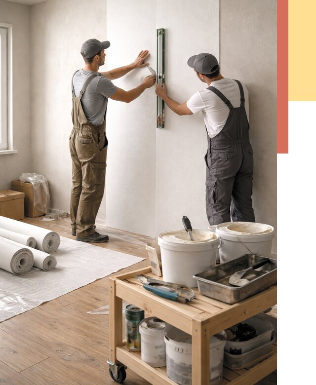 Поклейка стеклообоев в Красногорске от 6605 руб. за м2 — быстро и недорого | ОТДЕЛОЧНИК-Крр