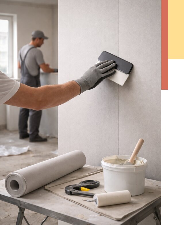 Поклейка обоев под покраску в Красногорске от 3556 руб. за м2 | ОТДЕЛОЧНИК-Крр