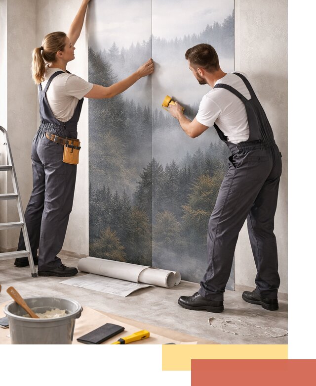 Поклейка фотообоев профессионально в Красногорске под ключ