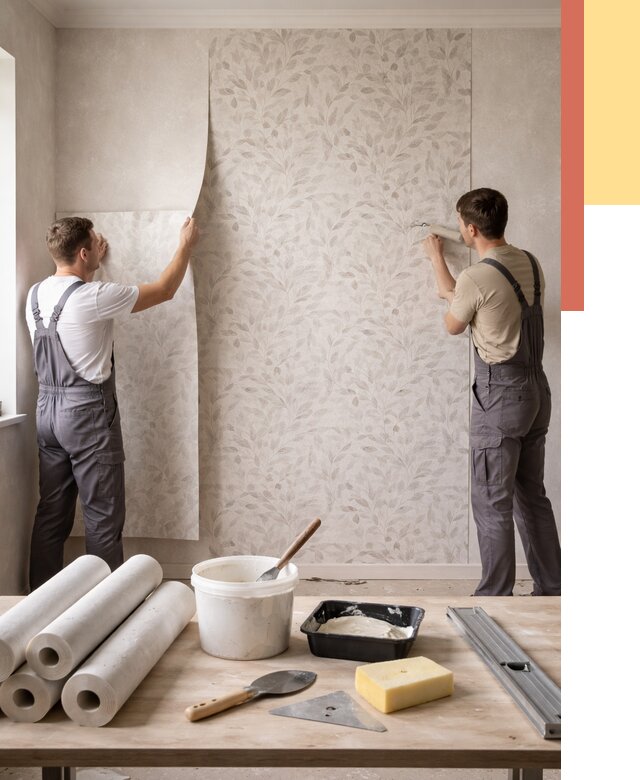 Поклейка обоев с подбором рисунка в Красногорске от 3556 руб. | ОТДЕЛОЧНИК-Крр - быстро и недорого