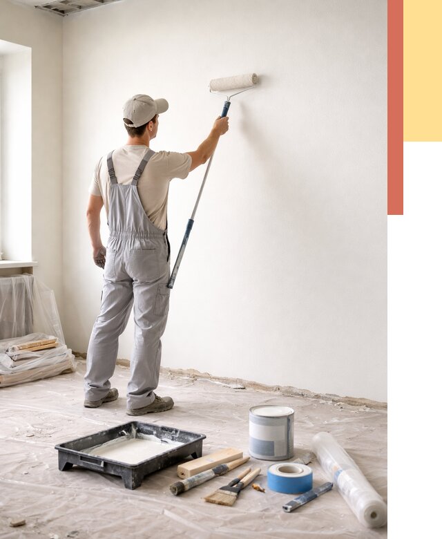 Покраска стен водоэмульсионной краской в Красногорске от 457 руб. за м² | ОТДЕЛОЧНИК-Крр