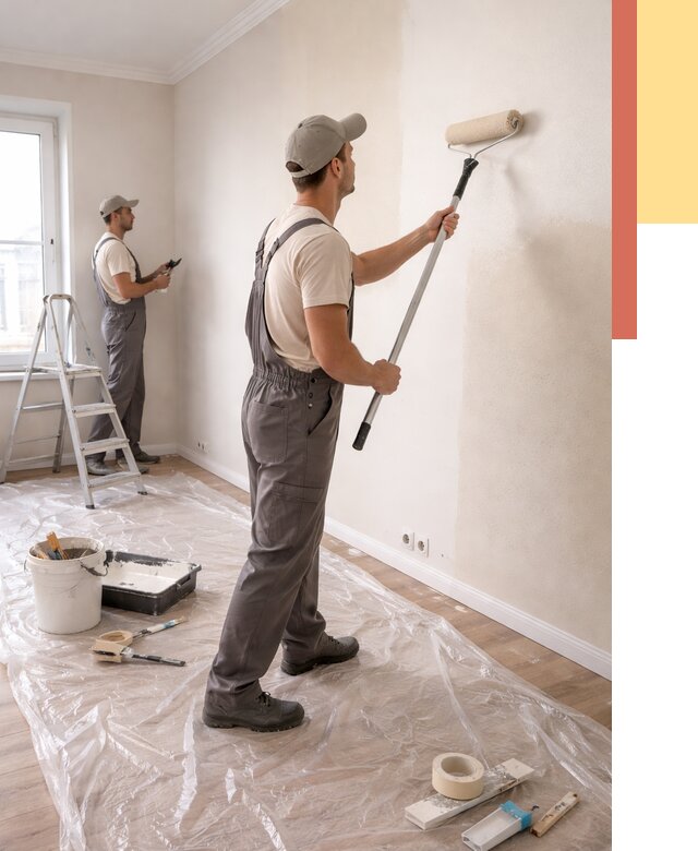 Покраска стен акриловой краской в Красногорске от 3556 руб./м² — быстро и недорого | ОТДЕЛОЧНИК-Крр