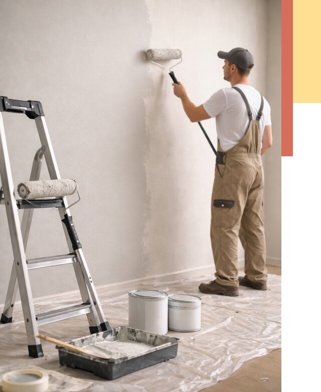 Покраска стен латексной краской в Красногорске от 4572 руб. за м2 | ОТДЕЛОЧНИК-Крр