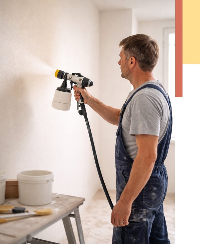 Покраска стен краскопультом в Красногорске от 7621 руб. — механизированная покраска | ОТДЕЛОЧНИК-Крр