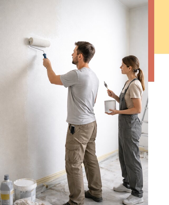 Окраска стен по стеклохолсту в Красногорске от 4572 руб/м² под ключ | ОТДЕЛОЧНИК-Крр