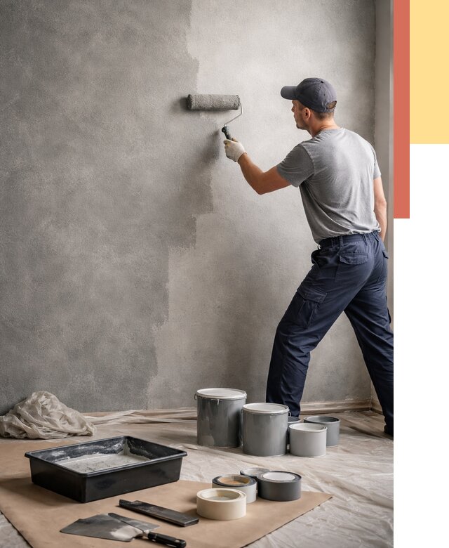 Покраска стен под бетон в Красногорске от 660 руб. за м2 — быстро и недорого | ОТДЕЛОЧНИК-Крр