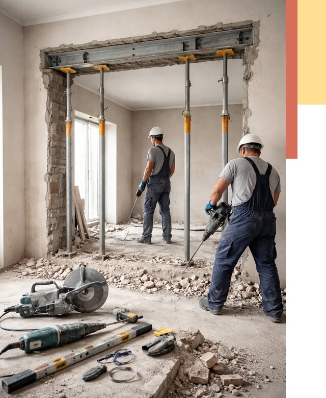 Прорезка проема в стене в Красногорске от 4572 руб. — быстро и недорого | ОТДЕЛОЧНИК-Крр