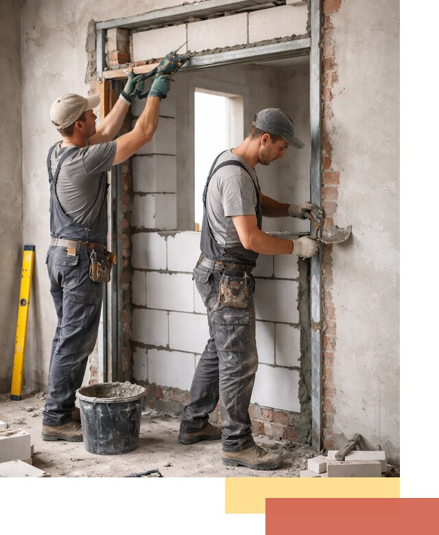 Закладка дверного проема под ключ в Красногорске: демонтаж, монтаж, отделка