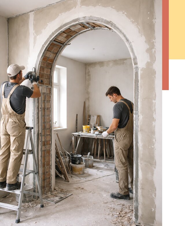 Устройство арочного проема в Красногорске от 9653 руб. под ключ — быстро и недорого | ОТДЕЛОЧНИК-Крр