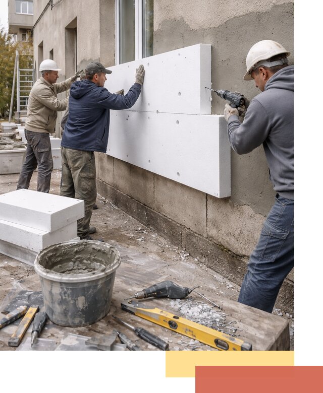 Утепление наружных стен пенопластом в Красногорске