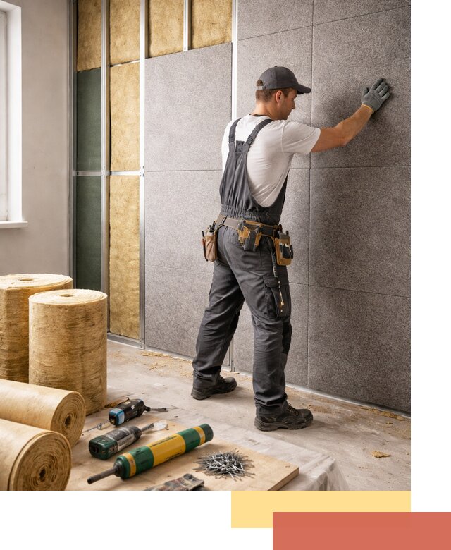 Профессиональная шумоизоляция стен в Красногорске для квартиры и офиса