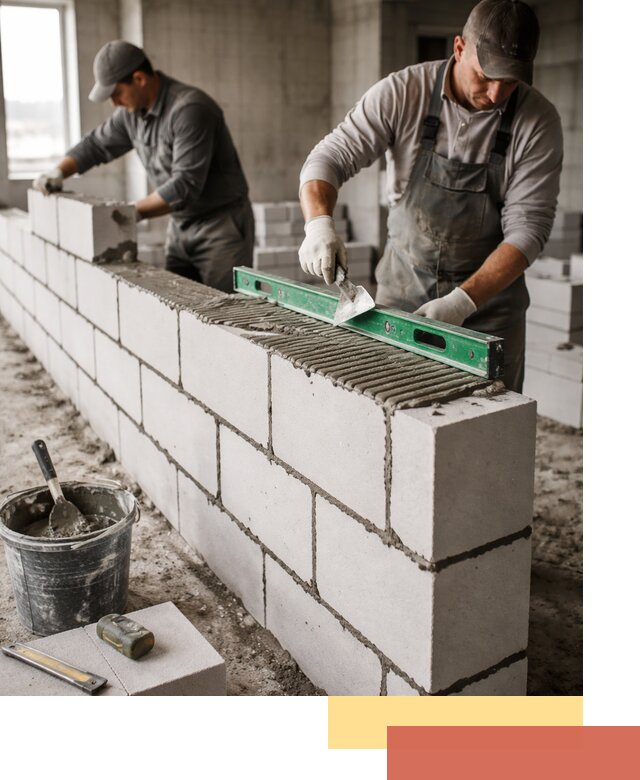 Кладка перегородок из газобетона в Красногорске быстро и качественно