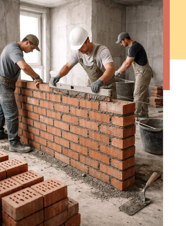 Кладка перегородок из кирпича в Красногорске от 3556 руб. за м² | ОТДЕЛОЧНИК-Крр