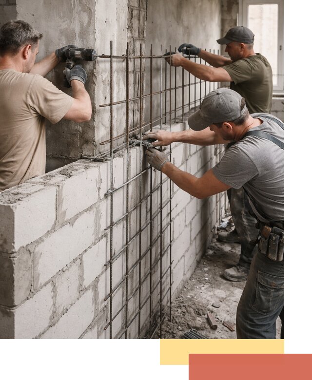 Армирование кладки перегородок в Красногорске профессионально и надёжно