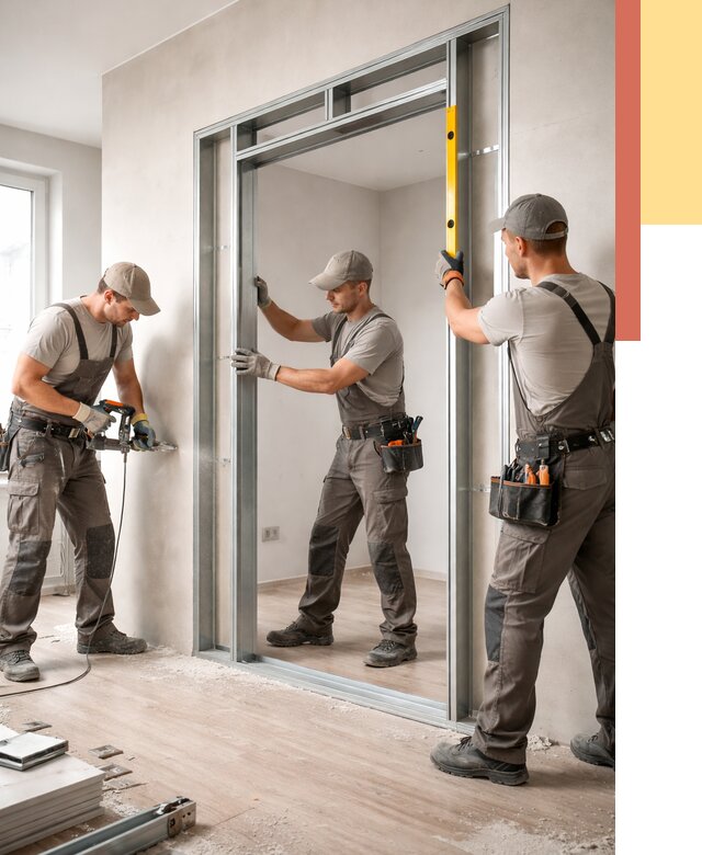 Устройство дверного проема в перегородке в Красногорске от 4572 руб. под ключ | ОТДЕЛОЧНИК-Крр