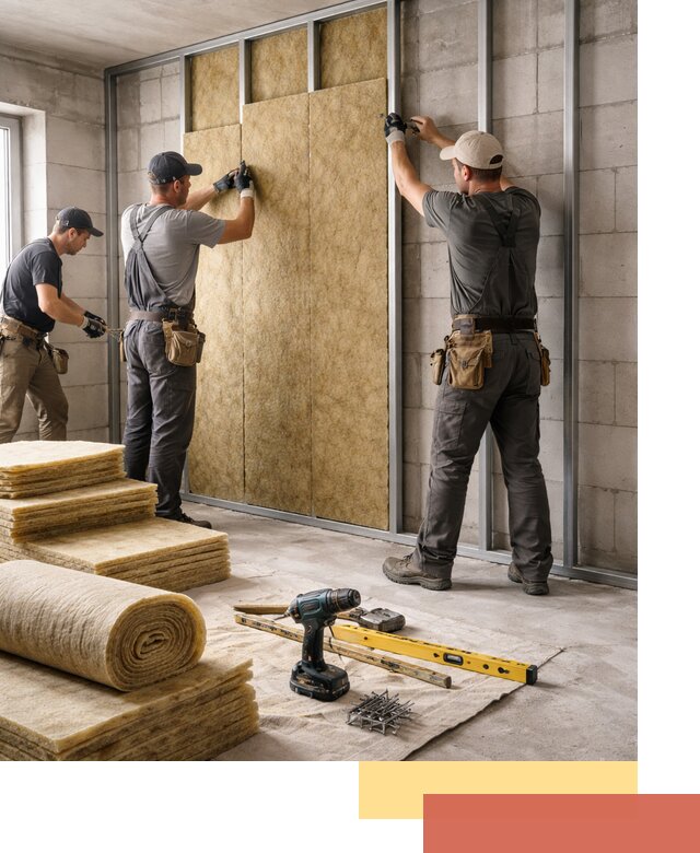 Шумоизоляция перегородок из блоков в Красногорске — монтаж и защита шумоизоляцией