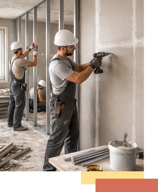 Перегородки из огнестойкого гипсокартона в Красногорске под ключ