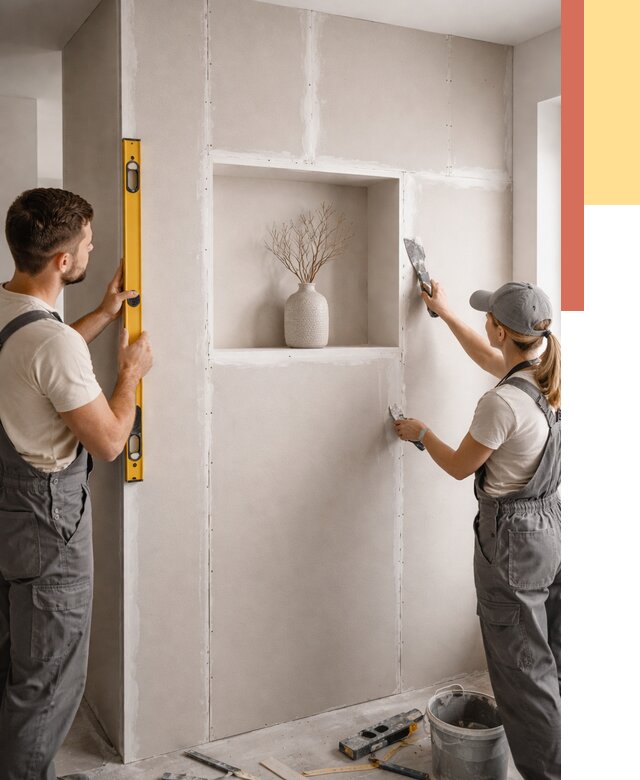 Перегородка из гипсокартона с нишей в Красногорске от 3302 руб. под ключ | ОТДЕЛОЧНИК-Крр