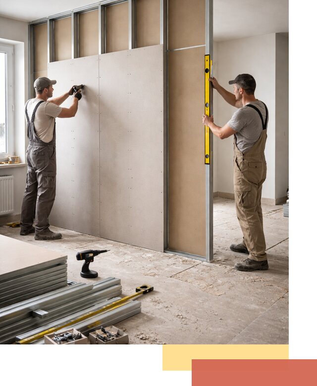 Зонирующая перегородка из гипсокартона под ключ в Красногорске