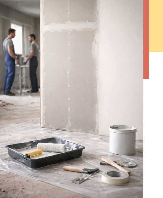 Покраска перегородок из гипсокартона в Красногорске от 4572 руб. под ключ | ОТДЕЛОЧНИК-Крр