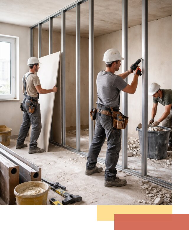 Перенос гипсокартонной перегородки в Красногорске профессионально и быстро