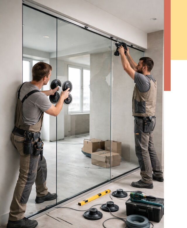 Монтаж стеклянных перегородок в Красногорске от 6605 руб. | ОТДЕЛОЧНИК-Крр