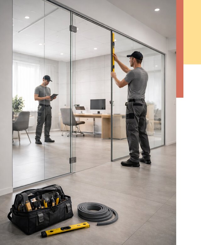 Цельностеклянные перегородки под ключ в Красногорске от 9653 руб. — монтаж и цены | ОТДЕЛОЧНИК-Крр